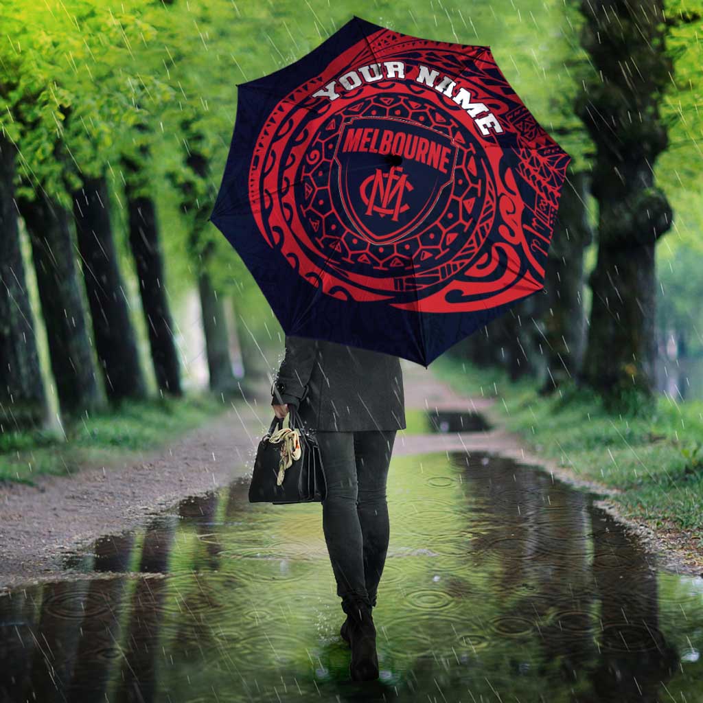 Personalized Melbourne Demons Polynesian Umbrella Tribal Chest and Sleeve Tattoo Heritage Warrior
