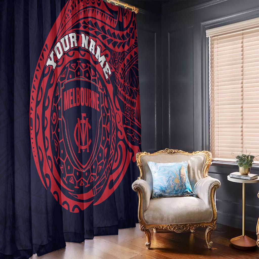 Personalized Melbourne Demons Polynesian Window Curtain Tribal Chest and Sleeve Tattoo Heritage Warrior