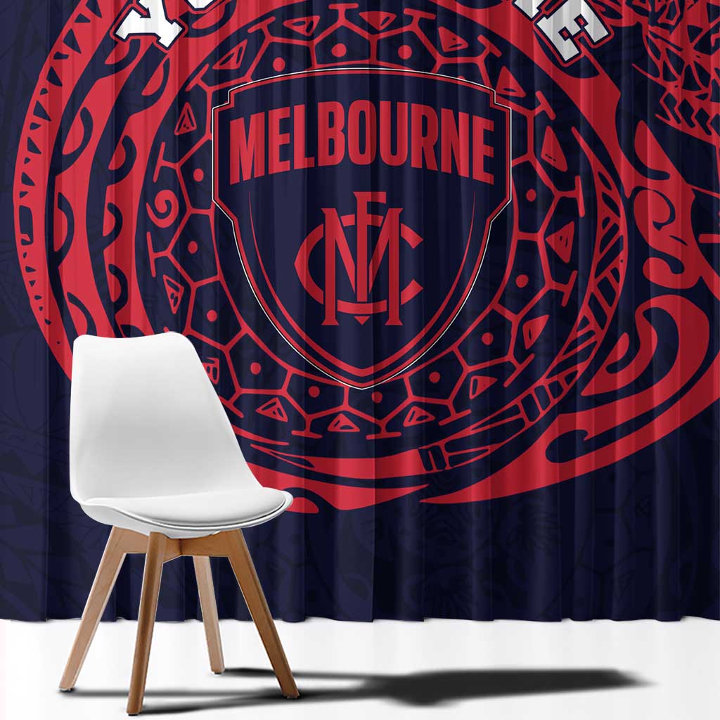 Personalized Melbourne Demons Polynesian Window Curtain Tribal Chest and Sleeve Tattoo Heritage Warrior