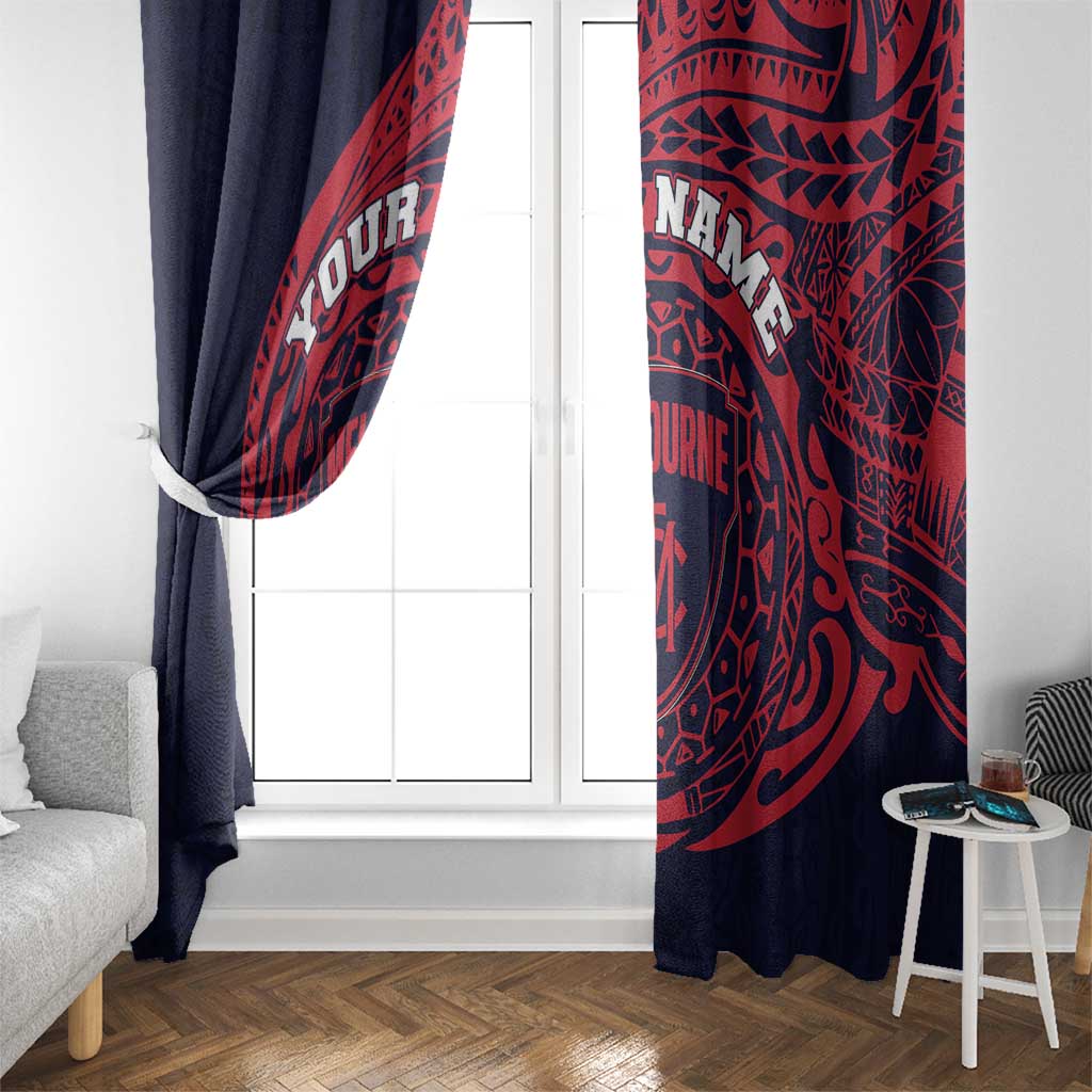 Personalized Melbourne Demons Polynesian Window Curtain Tribal Chest and Sleeve Tattoo Heritage Warrior