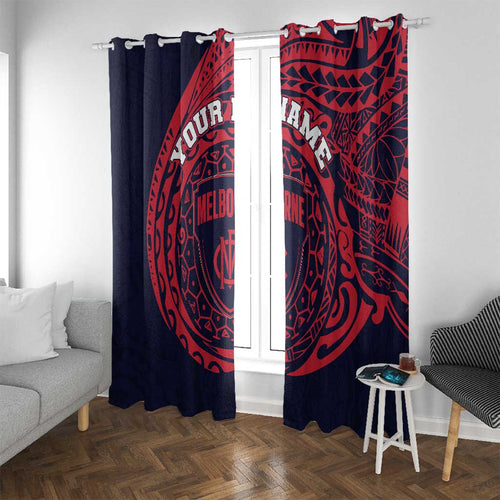 Personalized Melbourne Demons Polynesian Window Curtain Tribal Chest and Sleeve Tattoo Heritage Warrior