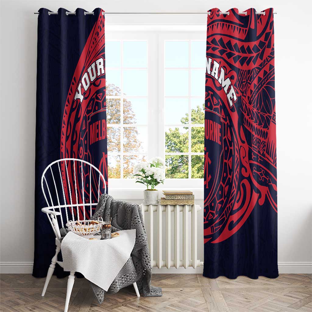 Personalized Melbourne Demons Polynesian Window Curtain Tribal Chest and Sleeve Tattoo Heritage Warrior