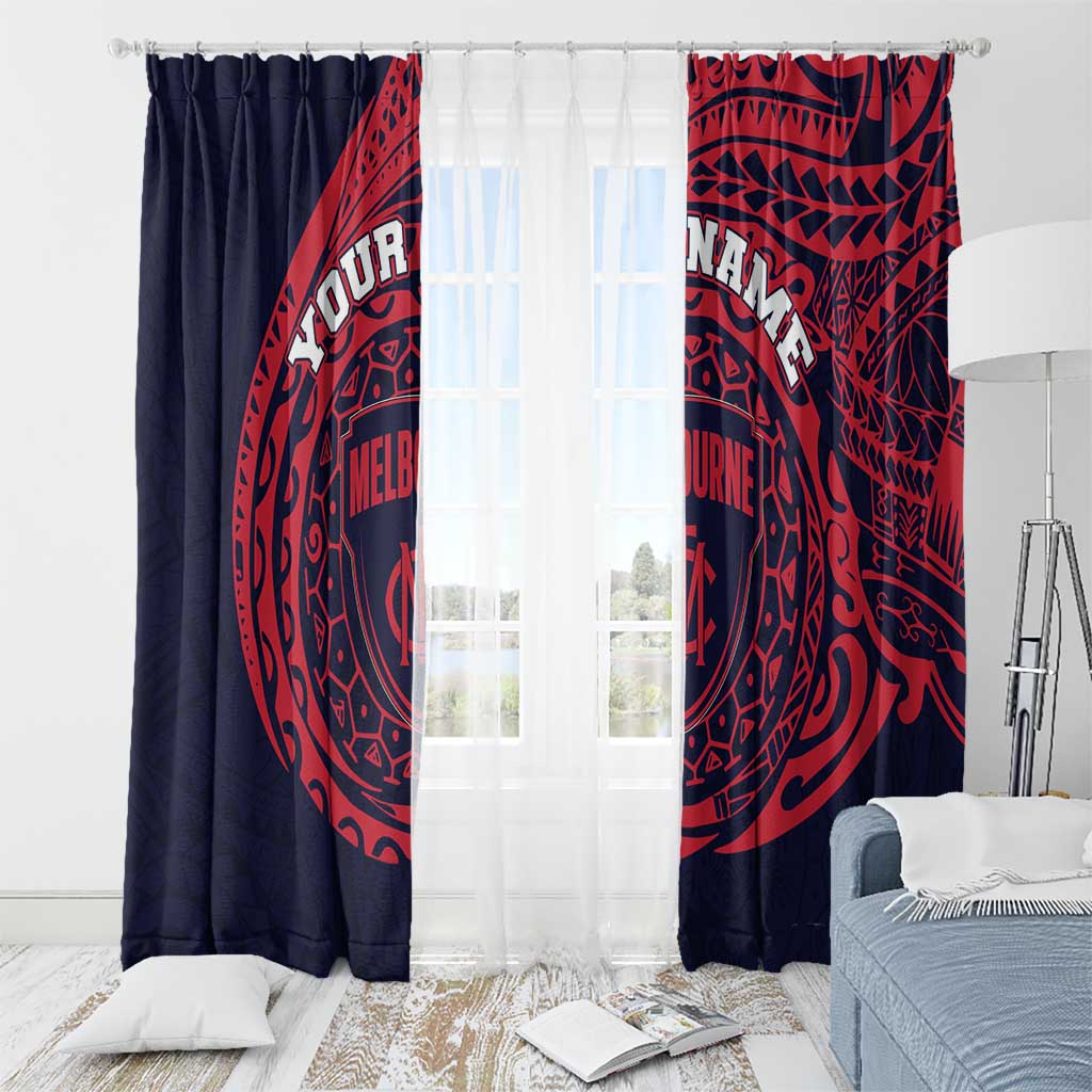 Personalized Melbourne Demons Polynesian Window Curtain Tribal Chest and Sleeve Tattoo Heritage Warrior