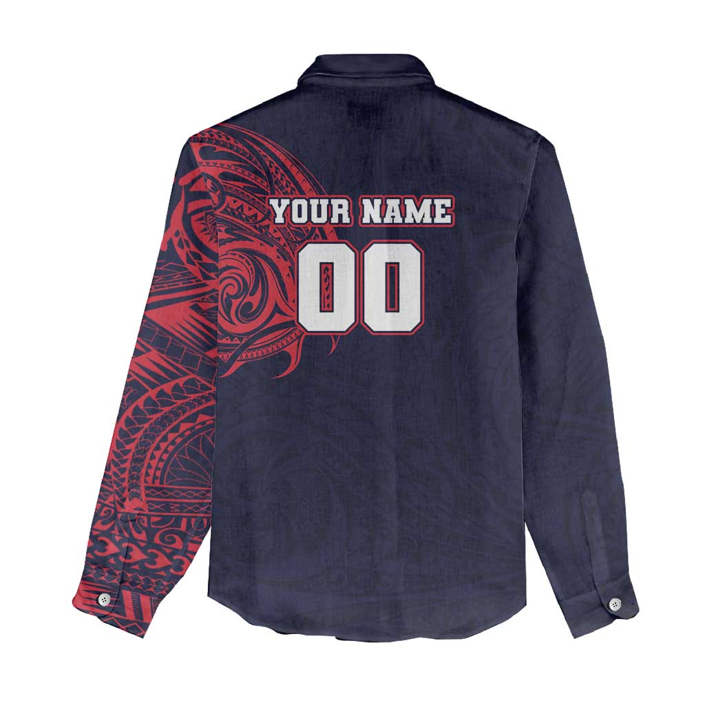 Personalized Melbourne Demons Polynesian Women Casual Shirt Tribal Chest and Sleeve Tattoo Heritage Warrior