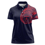 Personalized Melbourne Demons Polynesian Women Polo Shirt Tribal Chest and Sleeve Tattoo Heritage Warrior