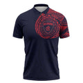 Personalized Melbourne Demons Polynesian Zipper Polo Shirt Tribal Chest and Sleeve Tattoo Heritage Warrior