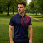 Personalized Melbourne Demons Polynesian Zipper Polo Shirt Tribal Chest and Sleeve Tattoo Heritage Warrior