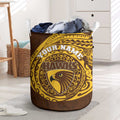 Personalized Hawthorn Hawks Polynesian Laundry Basket Tribal Chest and Sleeve Tattoo Heritage Warrior