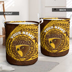 Personalized Hawthorn Hawks Polynesian Laundry Basket Tribal Chest and Sleeve Tattoo Heritage Warrior
