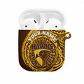 Personalized Hawthorn Hawks Polynesian AirPods Case Tribal Chest and Sleeve Tattoo Heritage Warrior