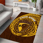 Personalized Hawthorn Hawks Polynesian Area Rug Tribal Chest and Sleeve Tattoo Heritage Warrior