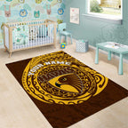 Personalized Hawthorn Hawks Polynesian Area Rug Tribal Chest and Sleeve Tattoo Heritage Warrior
