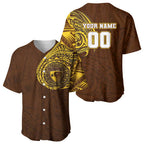 Personalized Hawthorn Hawks Polynesian Baseball Jersey Tribal Chest and Sleeve Tattoo Heritage Warrior