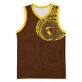 Personalized Hawthorn Hawks Polynesian Basketball Jersey Tribal Chest and Sleeve Tattoo Heritage Warrior