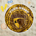 Personalized Hawthorn Hawks Polynesian Beach Blanket Tribal Chest and Sleeve Tattoo Heritage Warrior