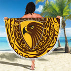 Personalized Hawthorn Hawks Polynesian Beach Blanket Tribal Chest and Sleeve Tattoo Heritage Warrior
