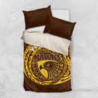 Personalized Hawthorn Hawks Polynesian Bedding Set Tribal Chest and Sleeve Tattoo Heritage Warrior