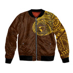 Personalized Hawthorn Hawks Polynesian Bomber Jacket Tribal Chest and Sleeve Tattoo Heritage Warrior