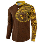 Personalized Hawthorn Hawks Polynesian Button Sweatshirt Tribal Chest and Sleeve Tattoo Heritage Warrior