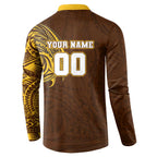 Personalized Hawthorn Hawks Polynesian Button Sweatshirt Tribal Chest and Sleeve Tattoo Heritage Warrior