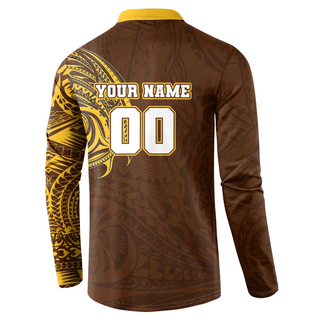 Personalized Hawthorn Hawks Polynesian Button Sweatshirt Tribal Chest and Sleeve Tattoo Heritage Warrior