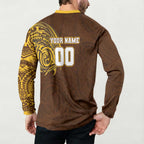 Personalized Hawthorn Hawks Polynesian Button Sweatshirt Tribal Chest and Sleeve Tattoo Heritage Warrior