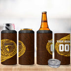 Personalized Hawthorn Hawks Polynesian 4 in 1 Can Cooler Tumbler Tribal Chest and Sleeve Tattoo Heritage Warrior