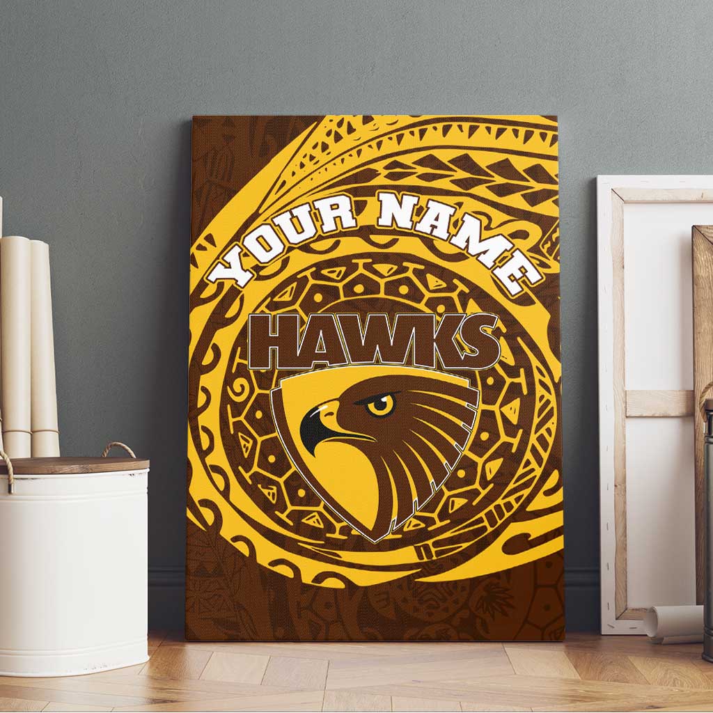 Personalized Hawthorn Hawks Polynesian Canvas Wall Art Tribal Chest and Sleeve Tattoo Heritage Warrior