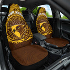 Personalized Hawthorn Hawks Polynesian Car Seat Cover Tribal Chest and Sleeve Tattoo Heritage Warrior