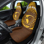Personalized Hawthorn Hawks Polynesian Car Seat Cover Tribal Chest and Sleeve Tattoo Heritage Warrior