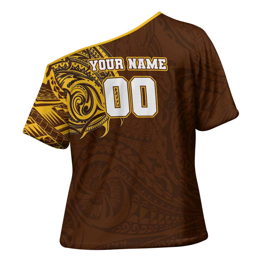 Personalized Hawthorn Hawks Polynesian Cross Shoulder Shirt Tribal Chest and Sleeve Tattoo Heritage Warrior