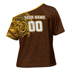 Personalized Hawthorn Hawks Polynesian Cross Shoulder Shirt Tribal Chest and Sleeve Tattoo Heritage Warrior