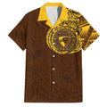 Personalized Hawthorn Hawks Polynesian Family Matching Puletasi and Hawaiian Shirt Tribal Chest and Sleeve Tattoo Heritage Warrior