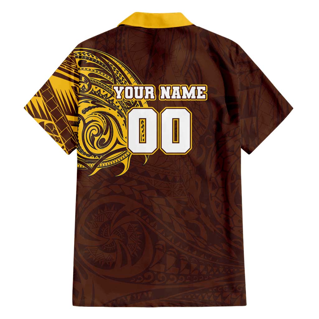 Personalized Hawthorn Hawks Polynesian Family Matching Summer Maxi Dress and Hawaiian Shirt Tribal Chest and Sleeve Tattoo Heritage Warrior