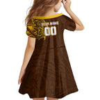 Personalized Hawthorn Hawks Polynesian Family Matching Tank Maxi Dress and Hawaiian Shirt Tribal Chest and Sleeve Tattoo Heritage Warrior