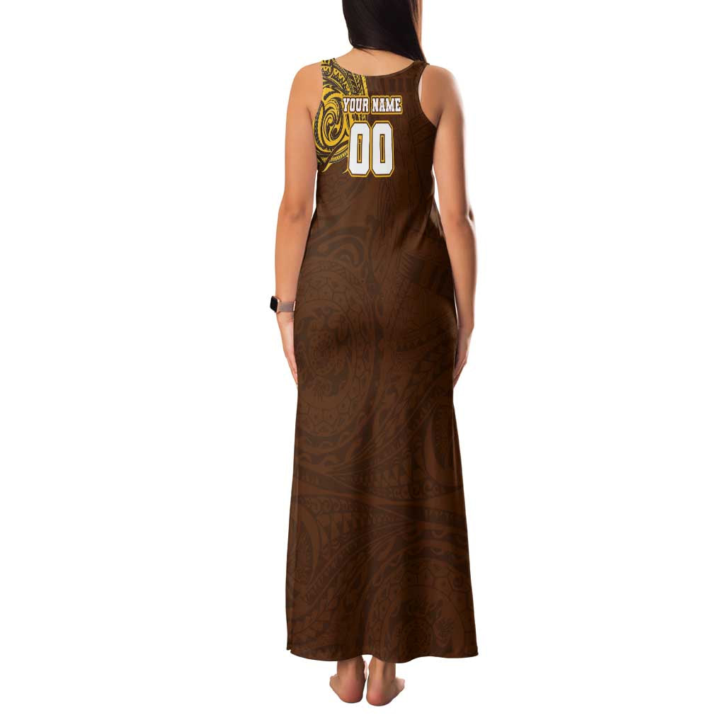 Personalized Hawthorn Hawks Polynesian Family Matching Tank Maxi Dress and Hawaiian Shirt Tribal Chest and Sleeve Tattoo Heritage Warrior