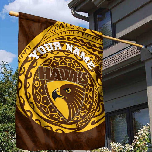Personalized Hawthorn Hawks Polynesian Garden Flag Tribal Chest and Sleeve Tattoo Heritage Warrior