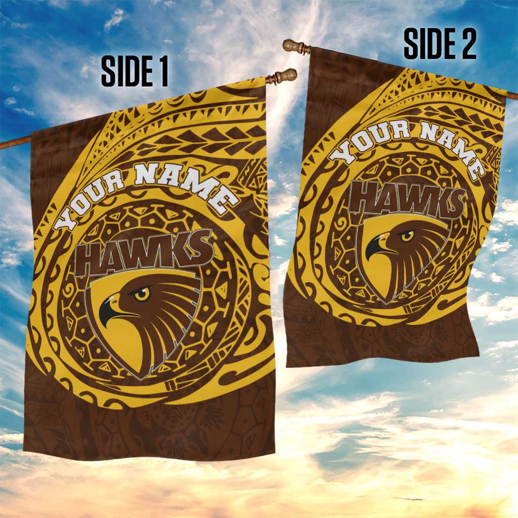 Personalized Hawthorn Hawks Polynesian Garden Flag Tribal Chest and Sleeve Tattoo Heritage Warrior