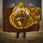 Personalized Hawthorn Hawks Polynesian Hooded Blanket Tribal Chest and Sleeve Tattoo Heritage Warrior