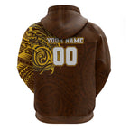 Personalized Hawthorn Hawks Polynesian Hoodie Tribal Chest and Sleeve Tattoo Heritage Warrior