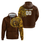 Personalized Hawthorn Hawks Polynesian Hoodie Tribal Chest and Sleeve Tattoo Heritage Warrior