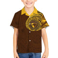 Personalized Hawthorn Hawks Polynesian Kid Hawaiian Shirt Tribal Chest and Sleeve Tattoo Heritage Warrior