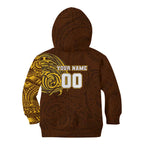 Personalized Hawthorn Hawks Polynesian Kid Hoodie Tribal Chest and Sleeve Tattoo Heritage Warrior