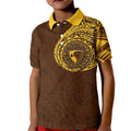 Personalized Hawthorn Hawks Polynesian Kid Polo Shirt Tribal Chest and Sleeve Tattoo Heritage Warrior