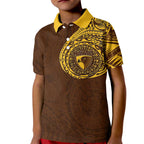 Personalized Hawthorn Hawks Polynesian Kid Polo Shirt Tribal Chest and Sleeve Tattoo Heritage Warrior