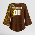 Personalized Hawthorn Hawks Polynesian Kimono Sleeve Blouse Tribal Chest and Sleeve Tattoo Heritage Warrior