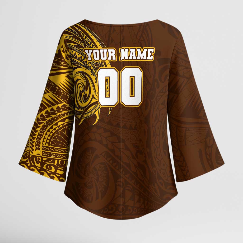 Personalized Hawthorn Hawks Polynesian Kimono Sleeve Blouse Tribal Chest and Sleeve Tattoo Heritage Warrior