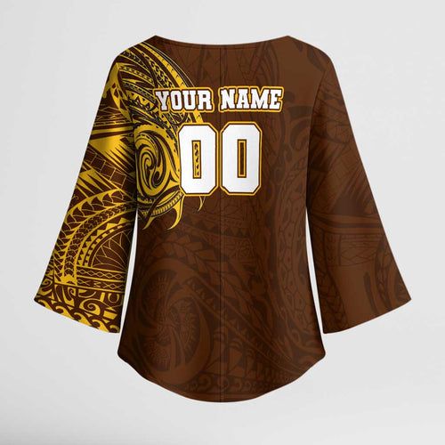 Personalized Hawthorn Hawks Polynesian Kimono Sleeve Blouse Tribal Chest and Sleeve Tattoo Heritage Warrior