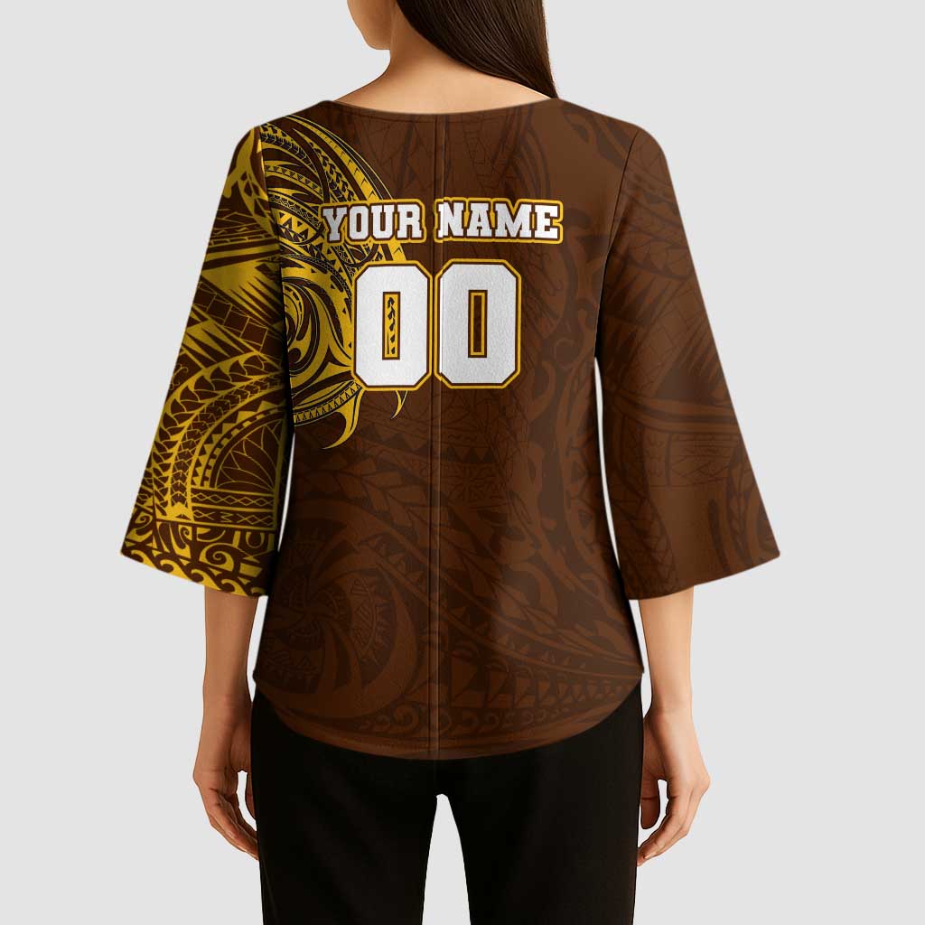 Personalized Hawthorn Hawks Polynesian Kimono Sleeve Blouse Tribal Chest and Sleeve Tattoo Heritage Warrior