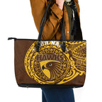 Personalized Hawthorn Hawks Polynesian Leather Tote Bag Tribal Chest and Sleeve Tattoo Heritage Warrior